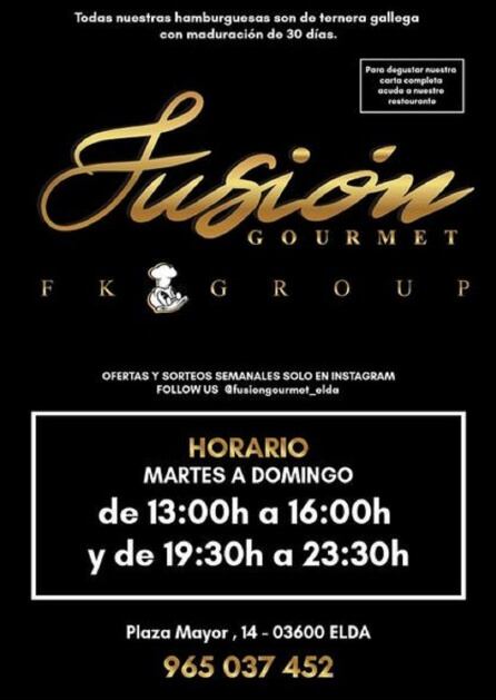 Horario del restaurante Fusión Gourmet