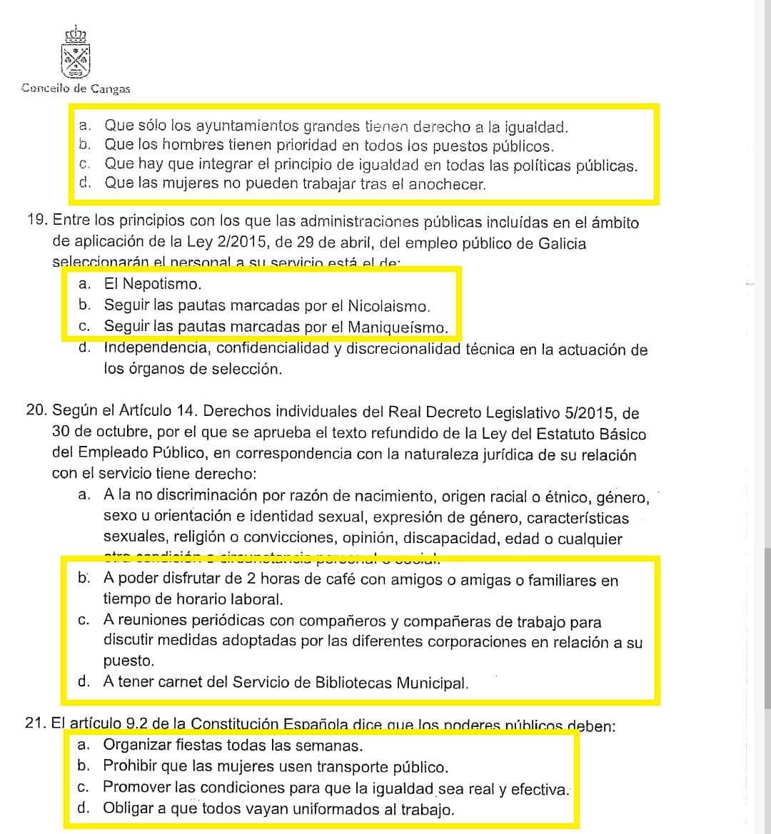 Preguntas test Concello de Cangas