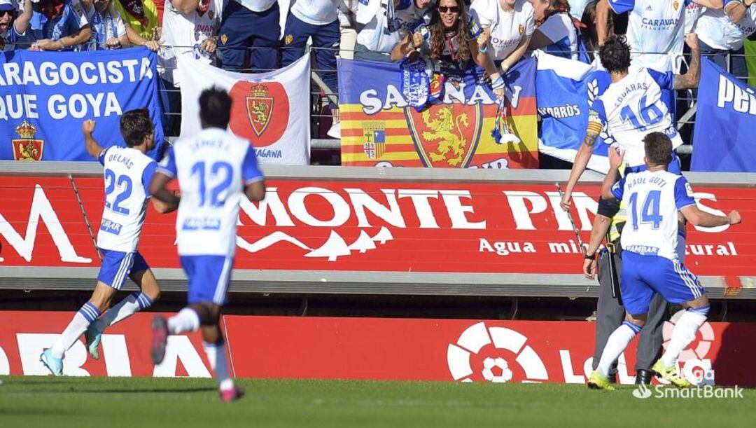 Eguaras celebra el gol de la victoria