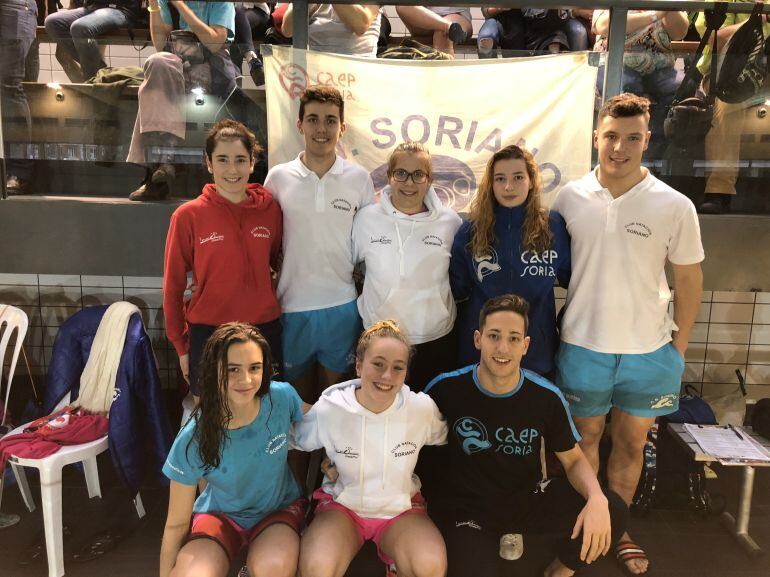Los nadadores del CN Soriano, en el Campeonato Regional celebrado en Valladolid.