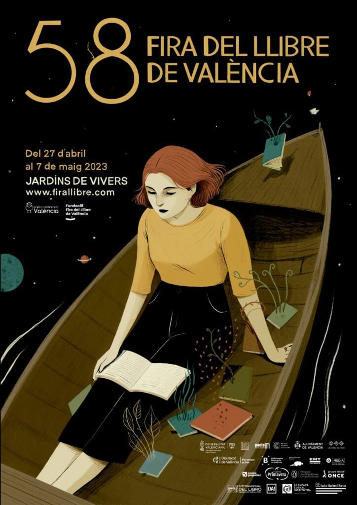 Cartel de la 58 edición de la Feria del Libro de València, creado por la ilustradora valenciana y artista de cómic Laura Pérez