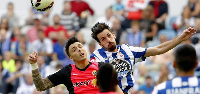 El ex del Barcelona fue uno de los mejores del Deportivo en la derrota frente al Almería