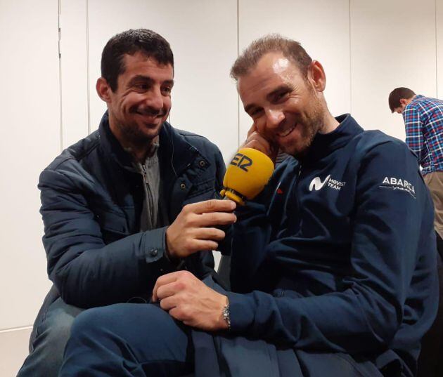 Alejandro Valverde junto a nuestro compañero Pedro Fullana