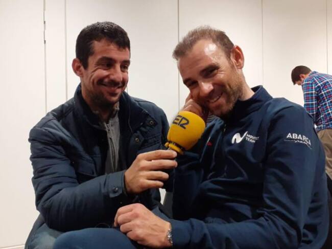 Alejandro Valverde junto a nuestro compañero Pedro Fullana