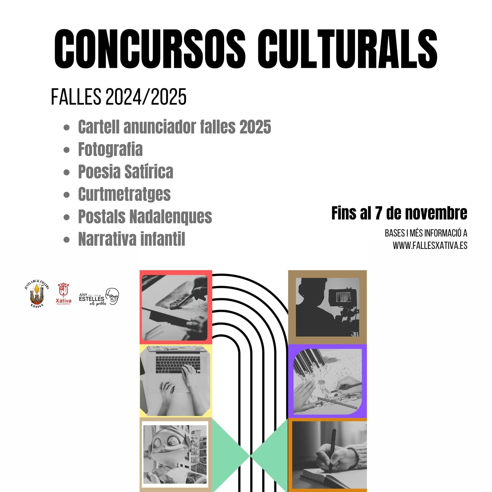 Cartel de los actos culturales de las Fallas de Xàtiva