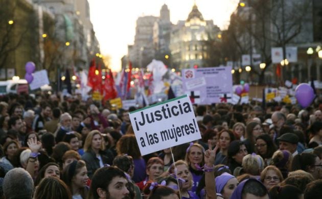 Imágenes de las marchas por la igualdad de las mujeres.