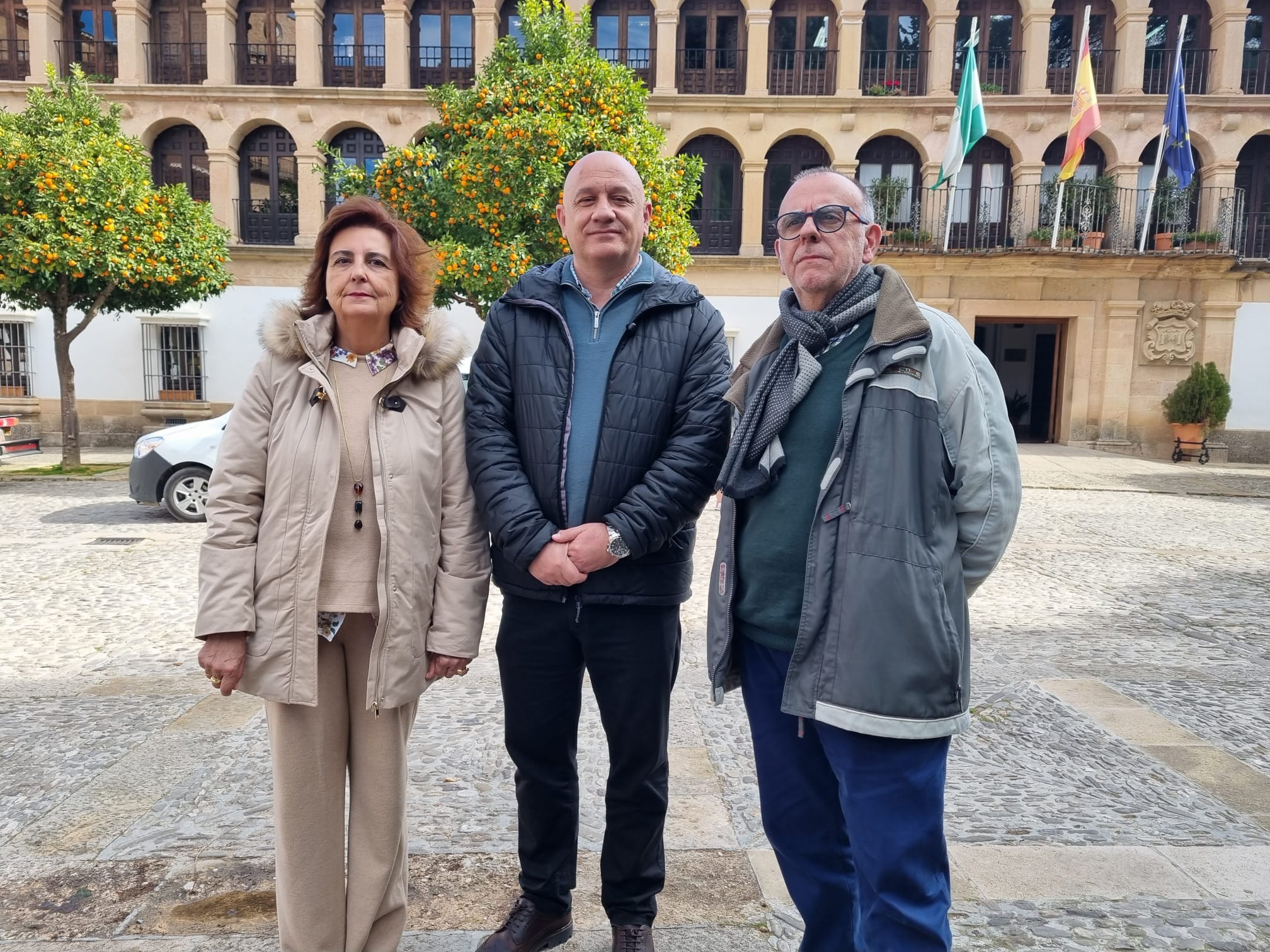 Yolanda Ríos, Francisco Cañestro y José María Guzmán este lunes ante los medios de comunicación