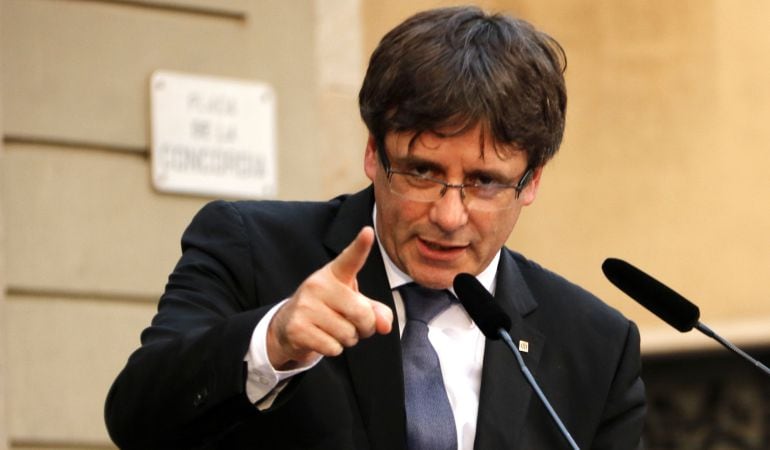 El presidente de la Generalitat, Carles Puigdemont, durante un acto oficial.