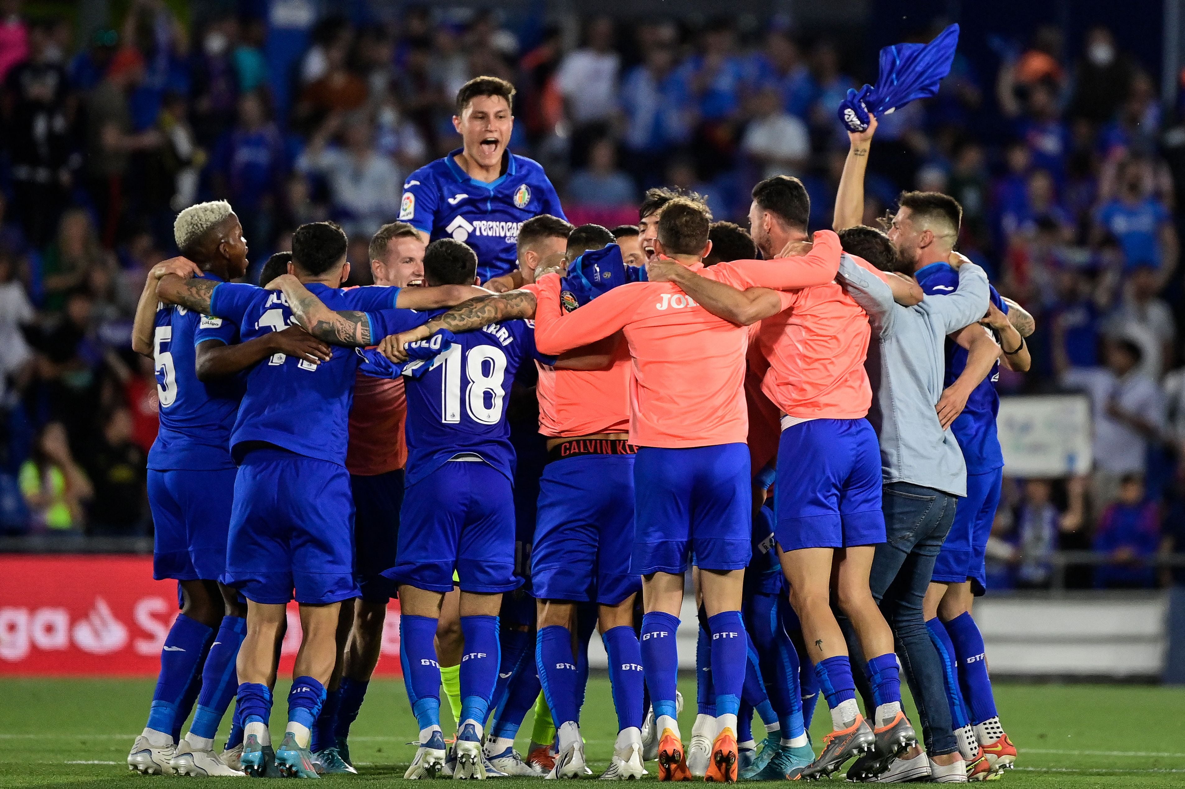 Getafe celebra la permanencia en Primera División.