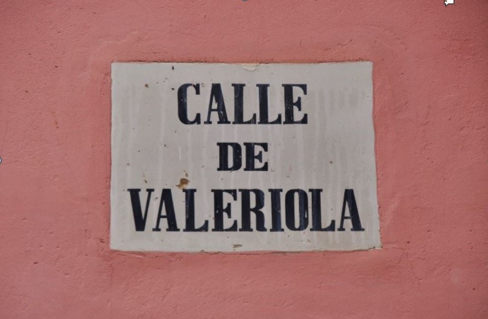 Azulejo decimonónico de la calle Valeriola en un estado óptimo de conservación.