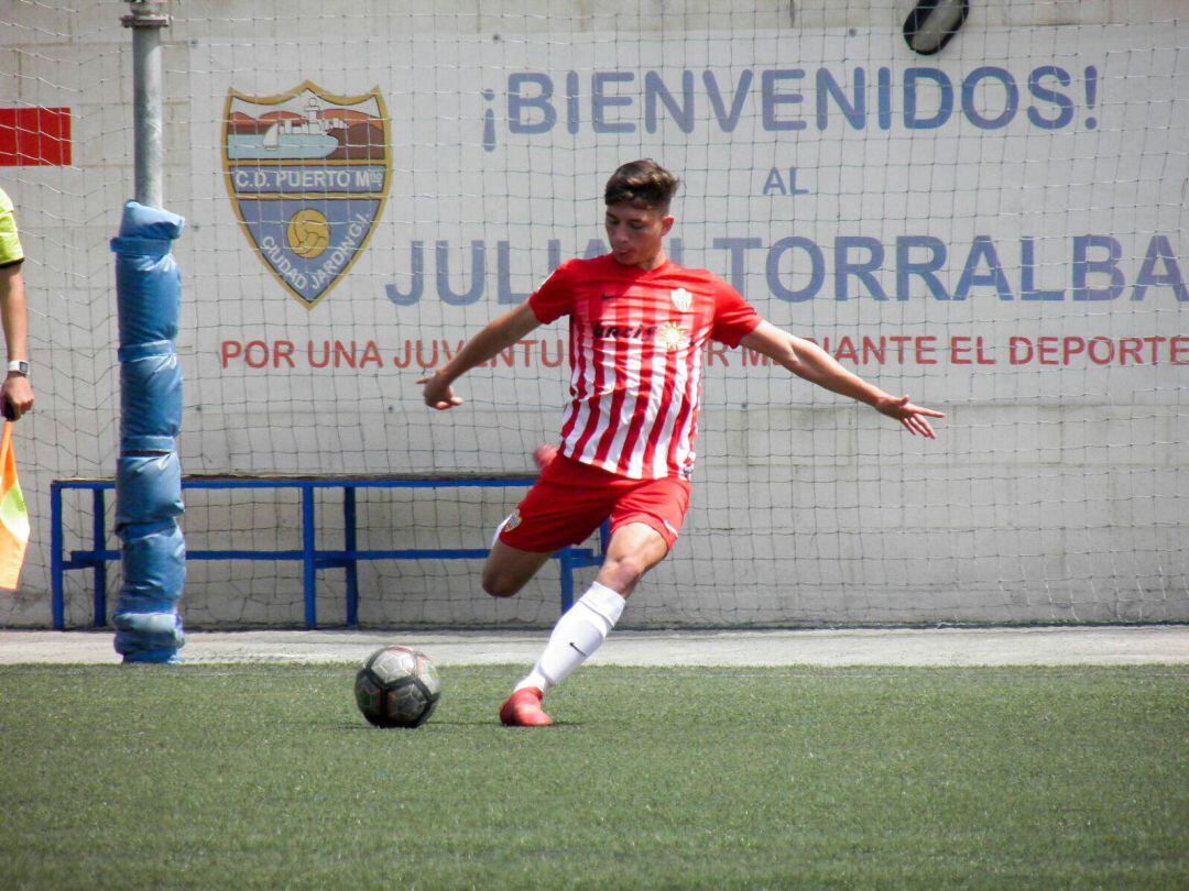 Jorge Delicado, durante un partido de esta temporada en la UD Almería