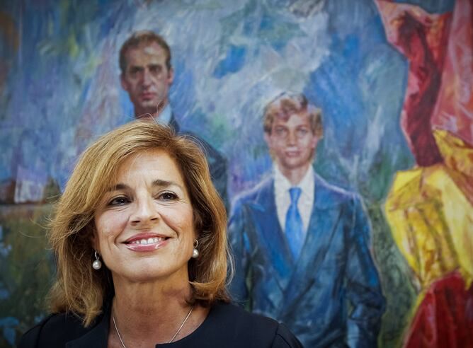 La delegada de Medio Ambiente del Ayuntamiento de Madrid, Ana Botella, durante el almuerzo-coloquio celebrado hoy en el Club Siglo XXI, en la capital.