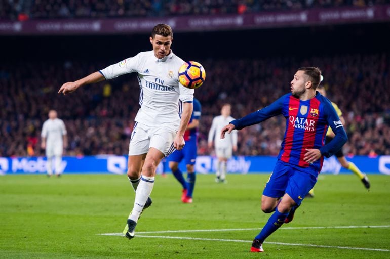 Cristiano, ante Jordi Alba