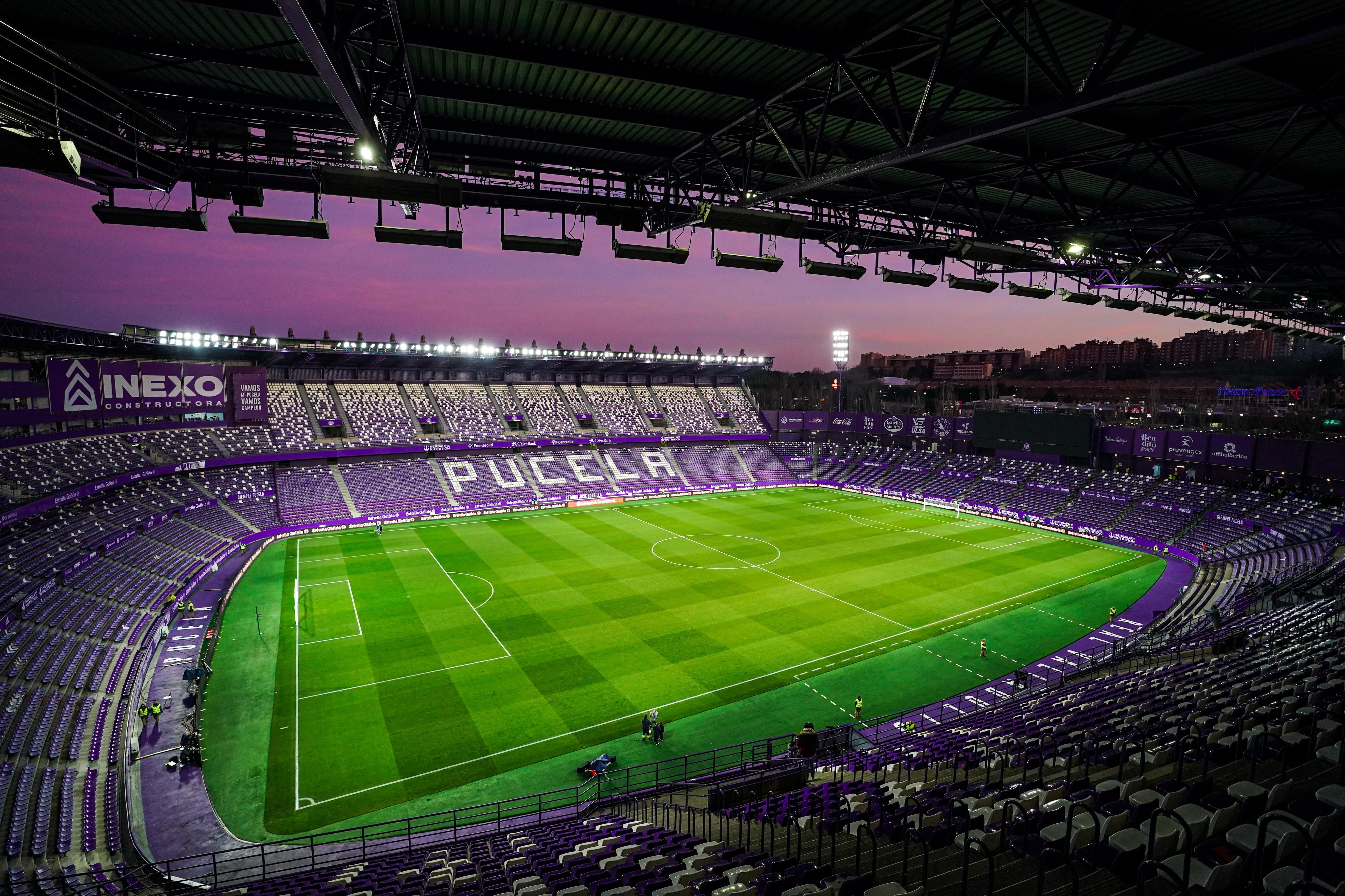 Espectáculo de luces en el Estadio José Zorrilla de Valladolid