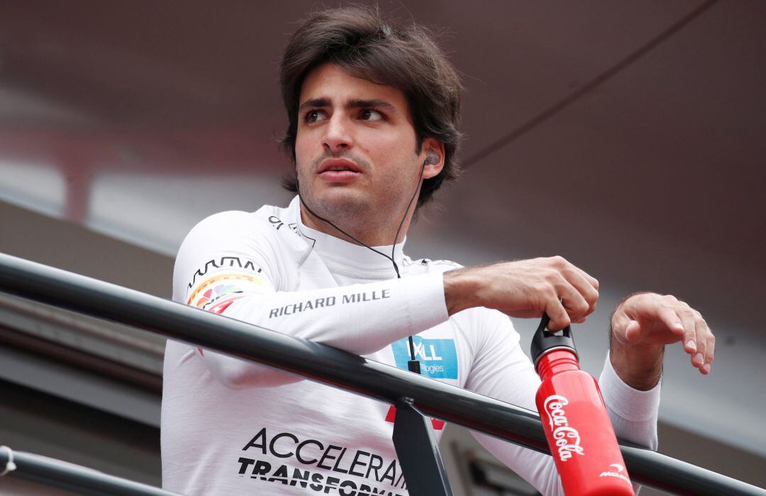 Carlos Sainz, durante los entrenamientos del GP de Mónaco.