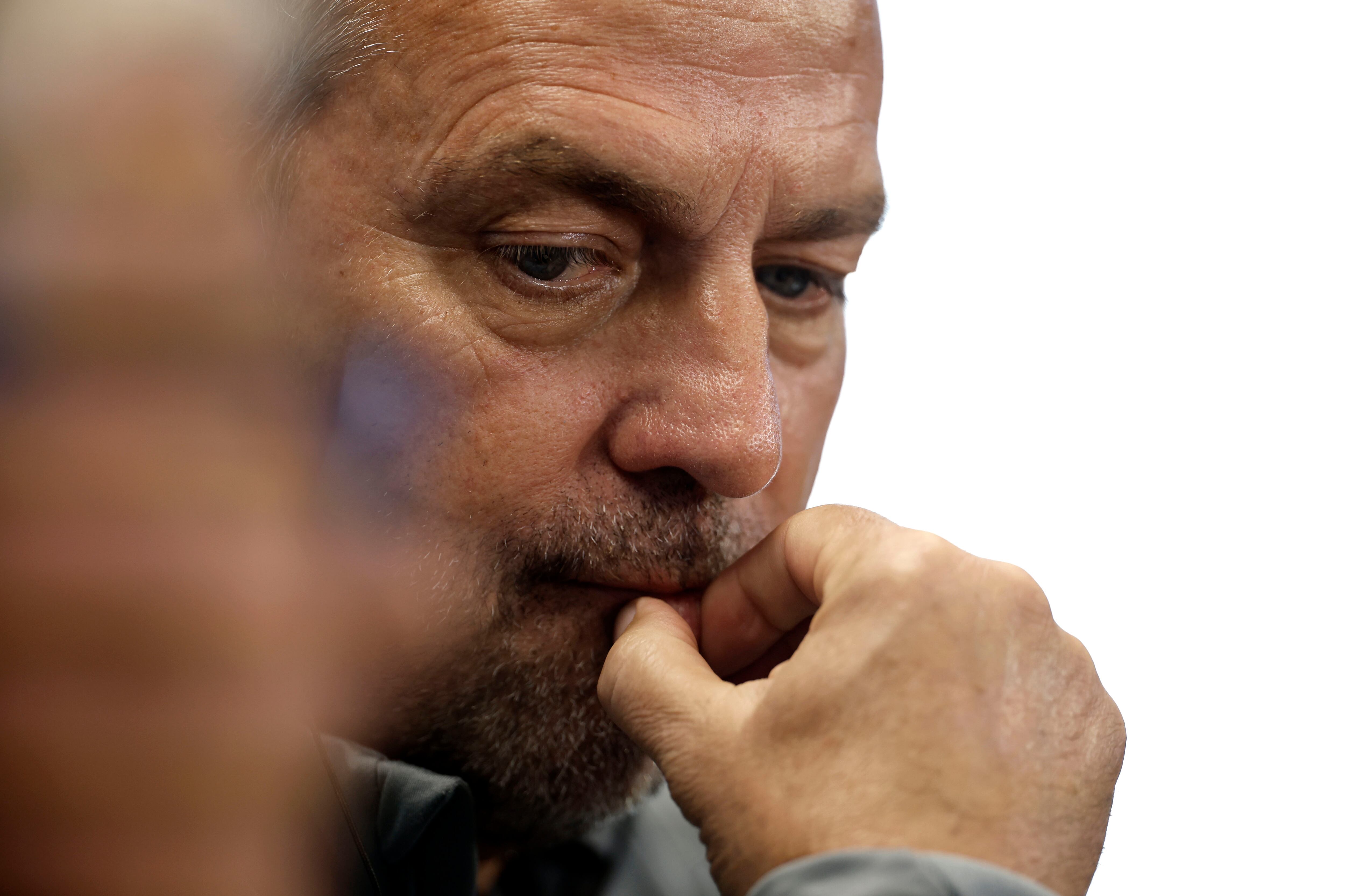 El entrenador del FC Barcelona, Hansi Flick, durante la rueda de prensa