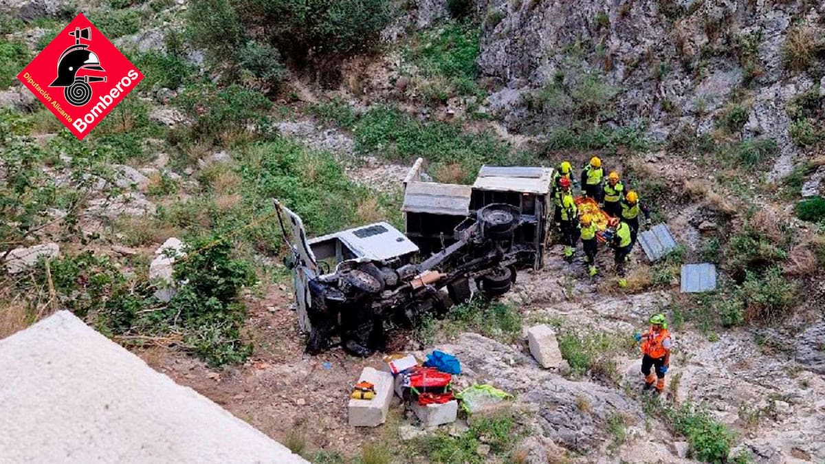 Dos heridos en un accidente de tráfico de un camión a la altura de Millena