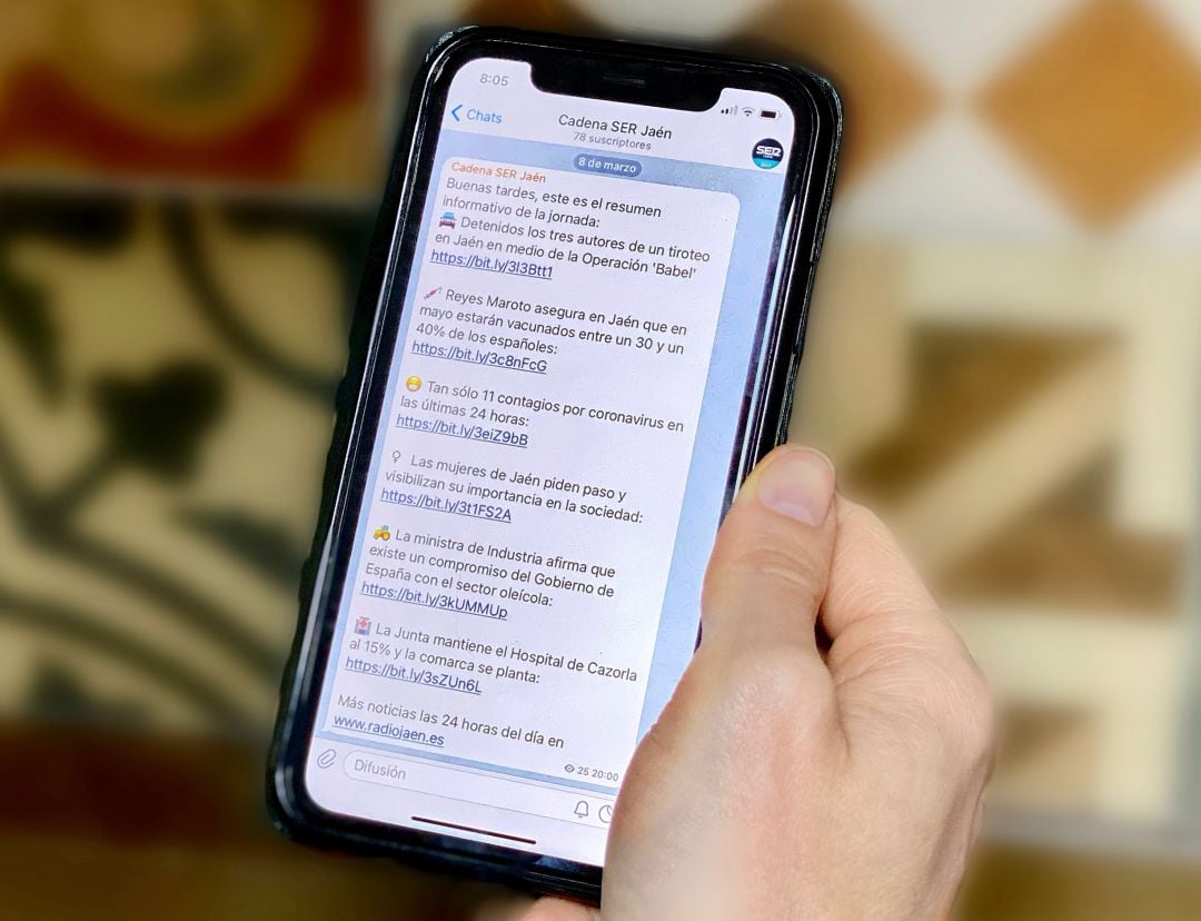 Canal de Telegram de Radio Jaén Cadena SER.