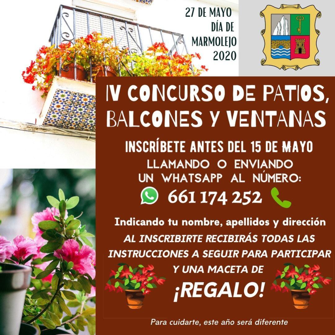 Cartel anunciador del concurso de patios, balcones y ventanas