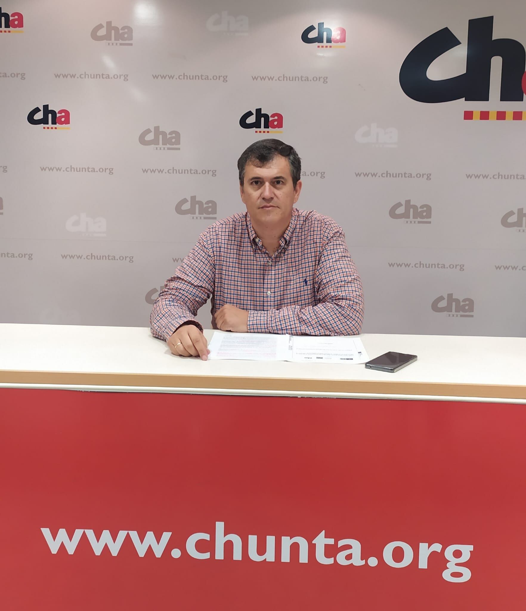 Joaquín Palacín, presidente de CHA, este jueves en Huesca