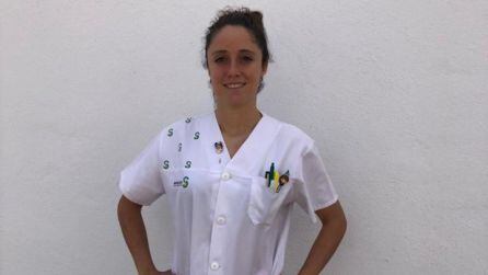 Matilde Martínez durante su trabajo como enfermera