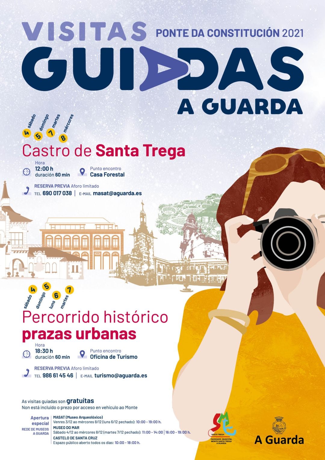 Cartel visitas guiadas en A Guarda