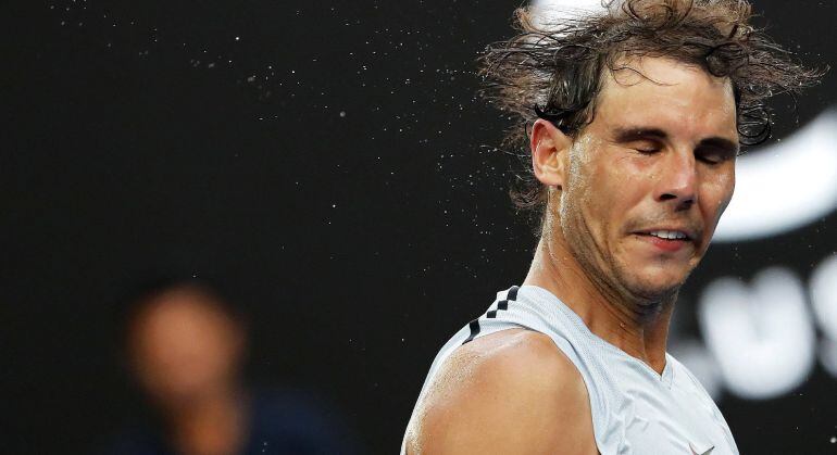 Nadal agita los cabellos tras su victoria frente a Diego Schwartzman