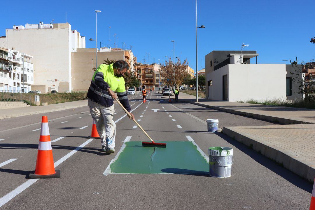 Adecuación de un carril bici en Onda