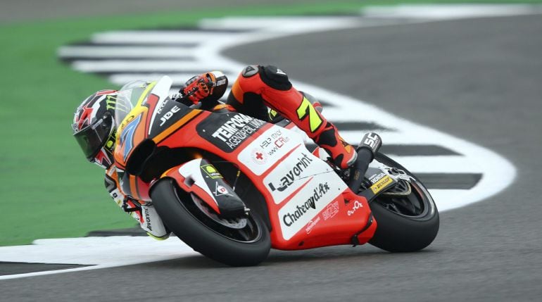 Baldassarri gira con su moto en el pasado Gran Premio