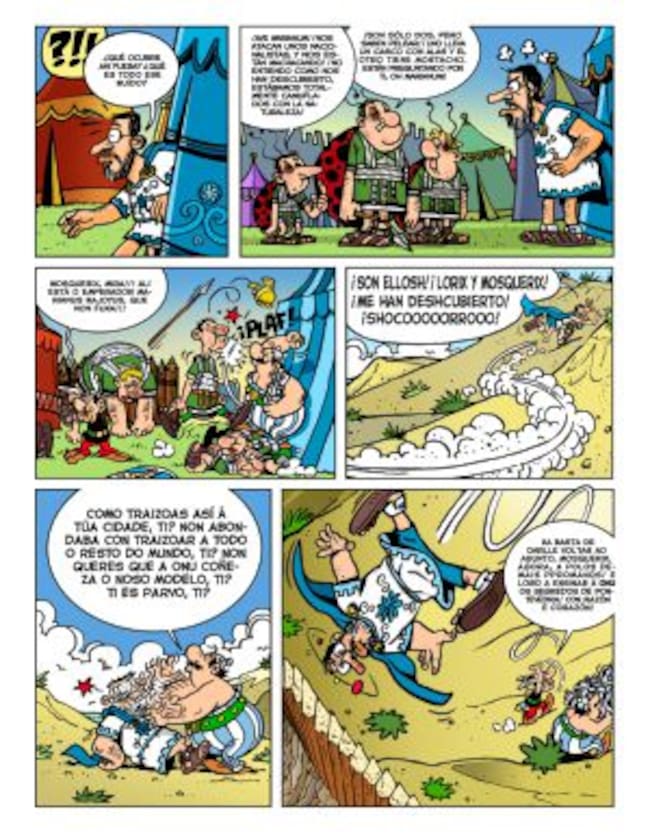 Una de las páginas interiores del cómic, donde aparece la caricatura de Rajoy.