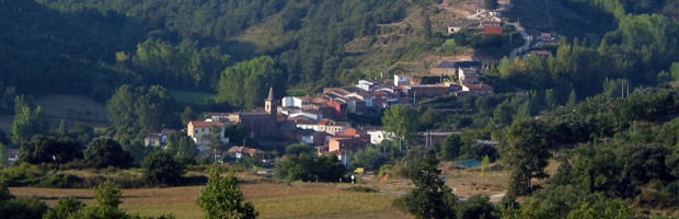 Imagen área del pueblo de Daroca en La Rioja.