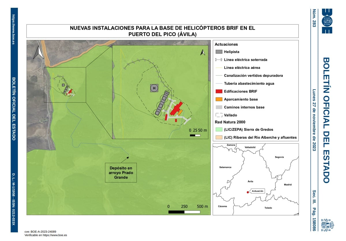 Proyecto del nuevo helipuerto del Puerto del Pico (Ávila)