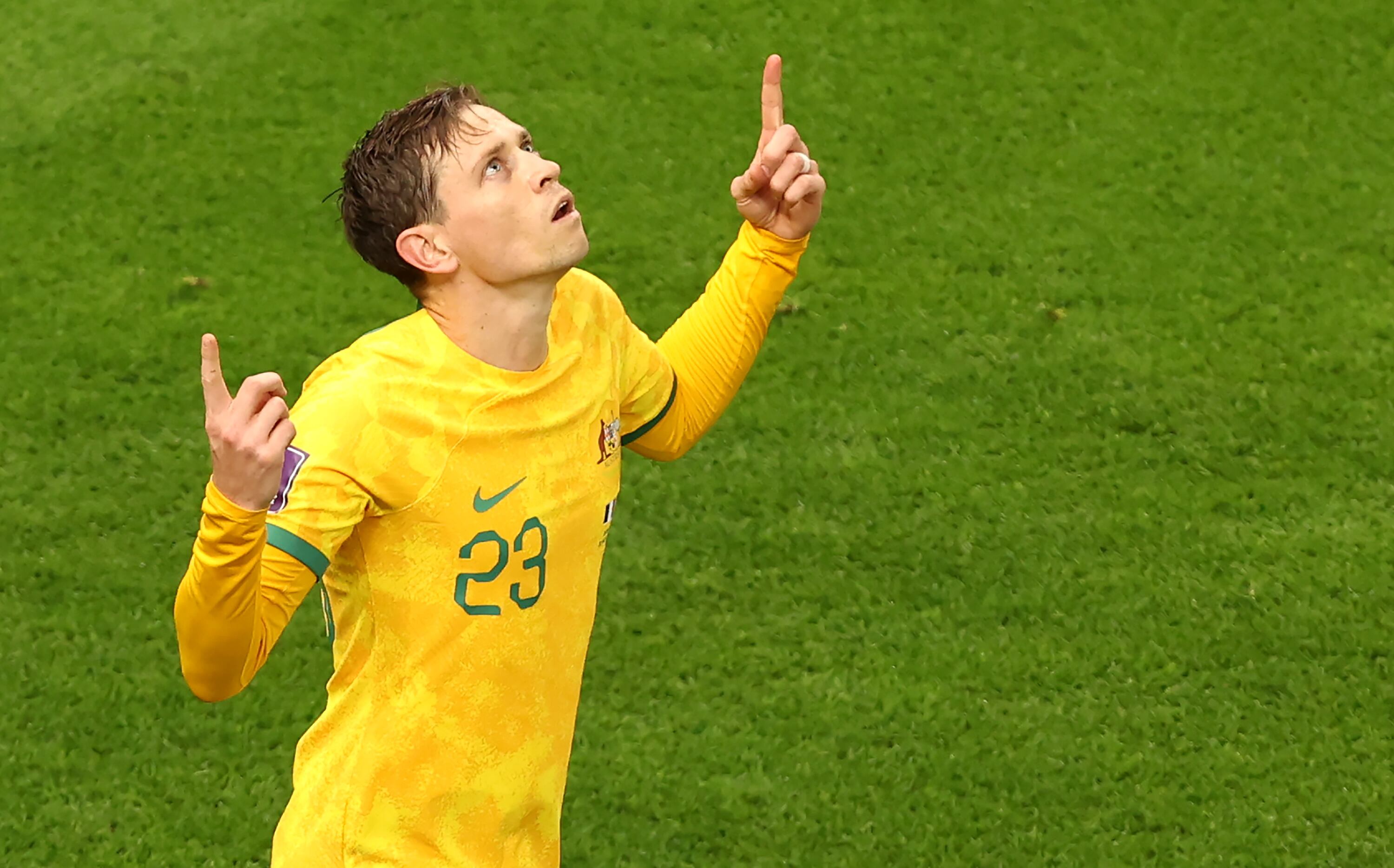 Craig Goodwin celebra el gol que metió ante Francia