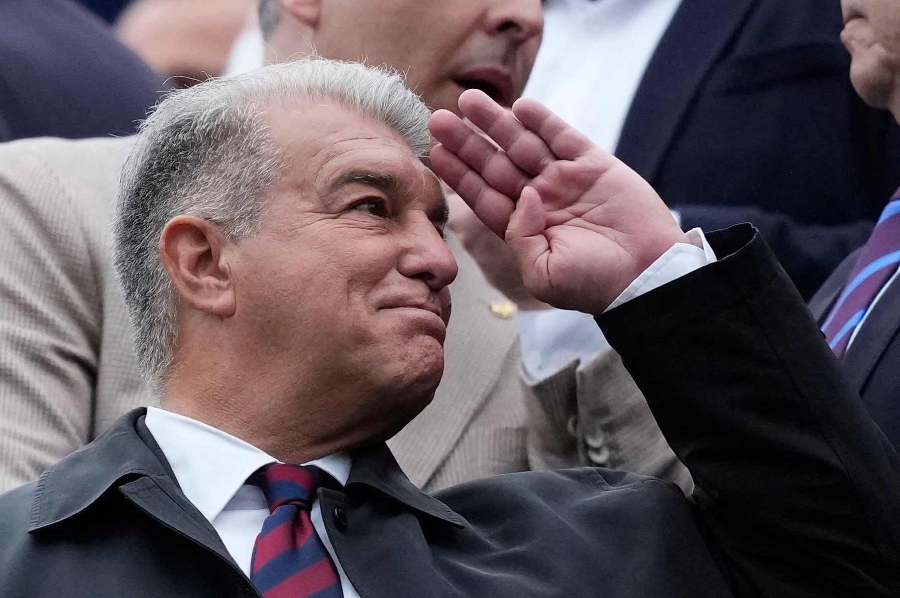 Joan Laporta, en la previa del FC Barcelona-RCD Espanyol de LaLiga