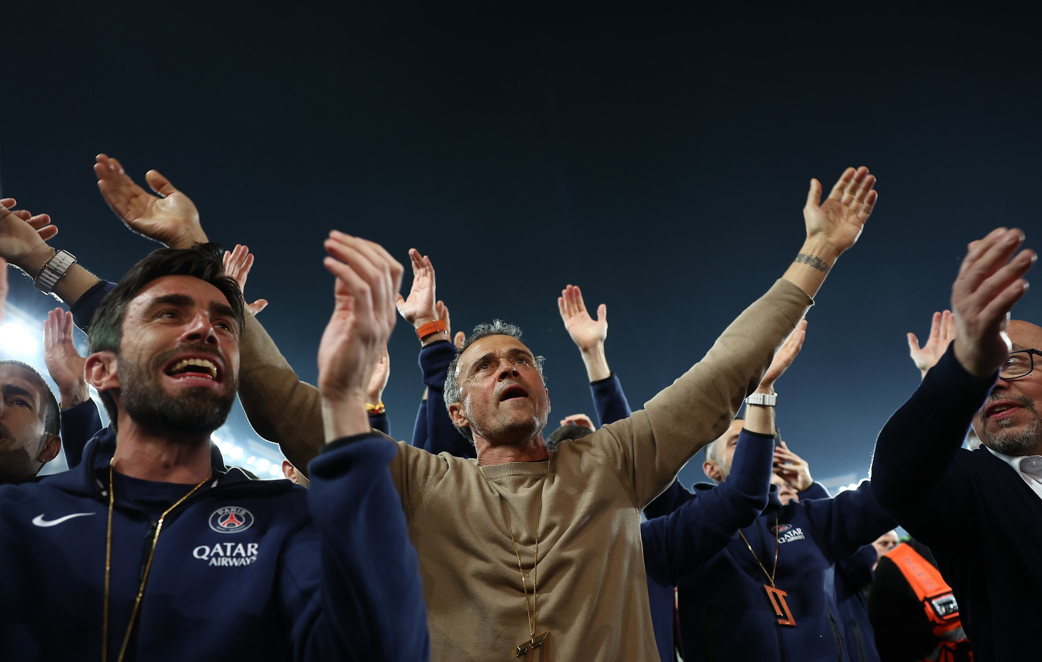 Luis Enrique celebra el título de la Ligue 1 con el PSG