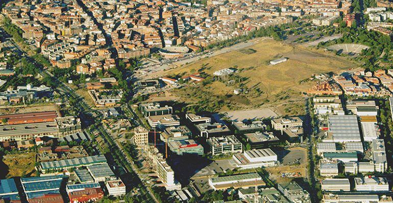 Vista aérea del Parque de la Marina en pleno casco urbano de San Sebastián de los Reyes