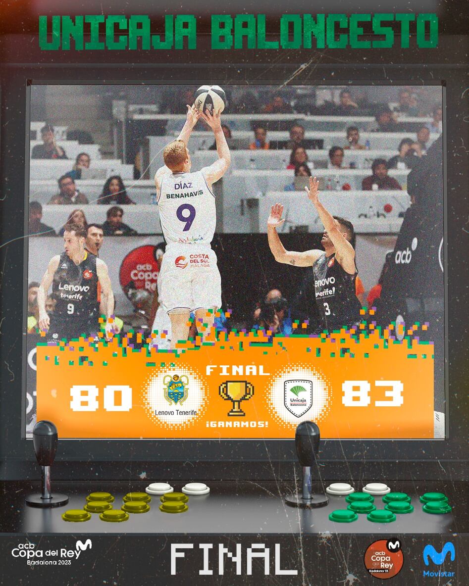 El Unicaja, Campeón de la Copa del Rey, será agasajado este lunes por las instituciones