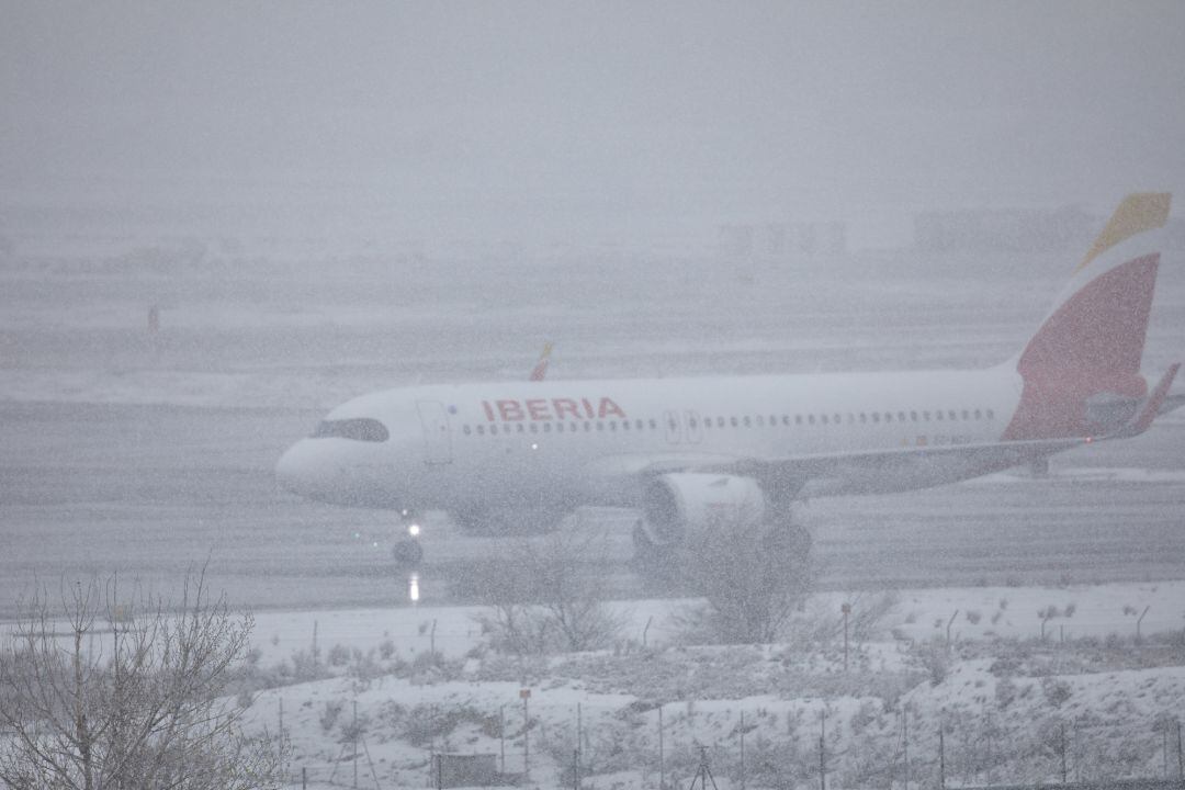 Avión inmovilizado en Barajas