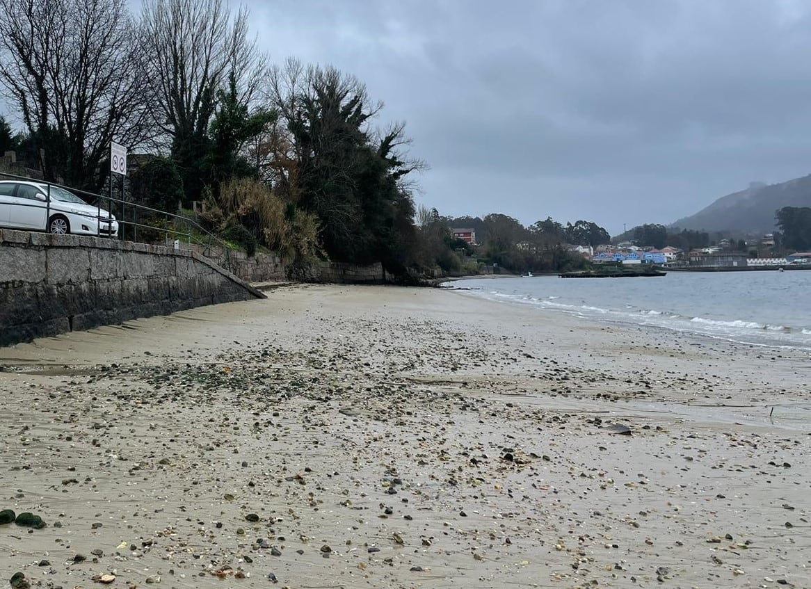 Playa sin pellets en Redondela