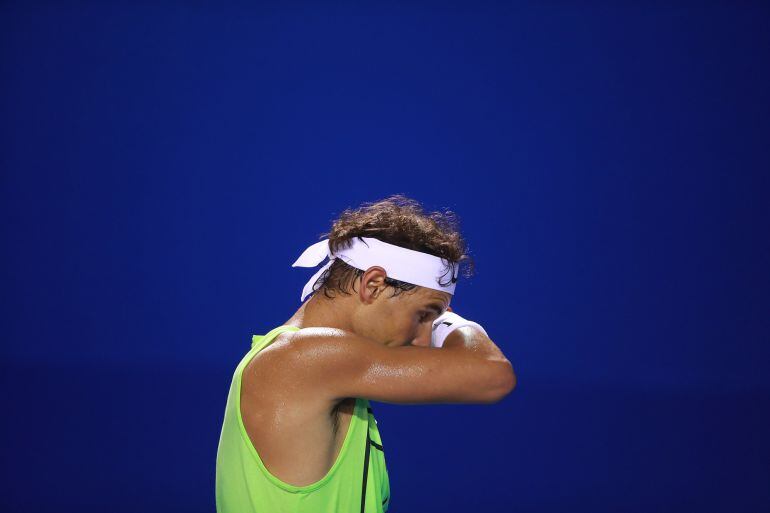 Nadal durante un entrenamiento en el Abierto de México. 