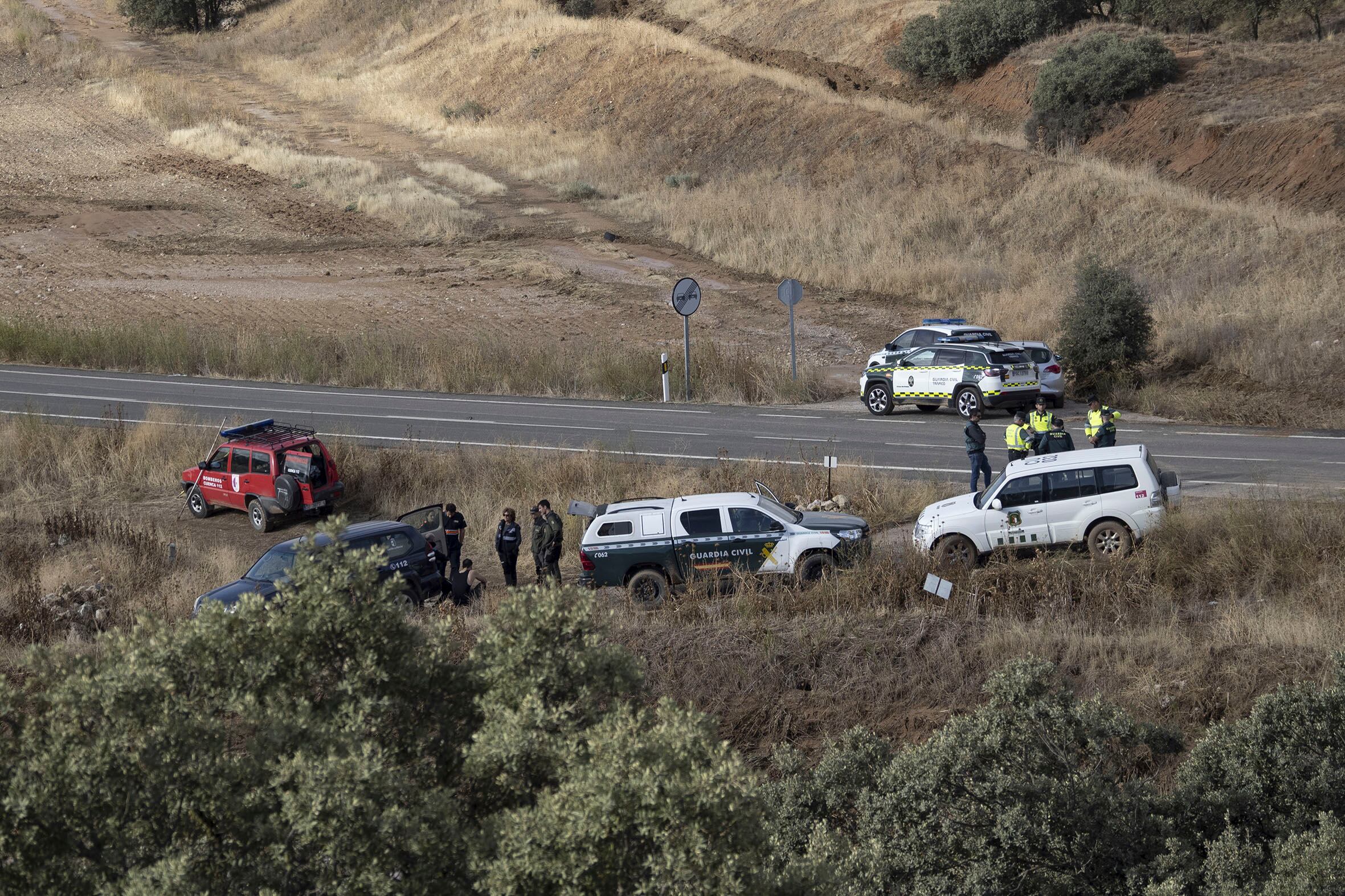 Zona en la que un matrimonio de Puebla de Almenara perdió la vida como consecuencia de una riada en el término de Saelices ( Cuenca). EFE/ José del Olmo