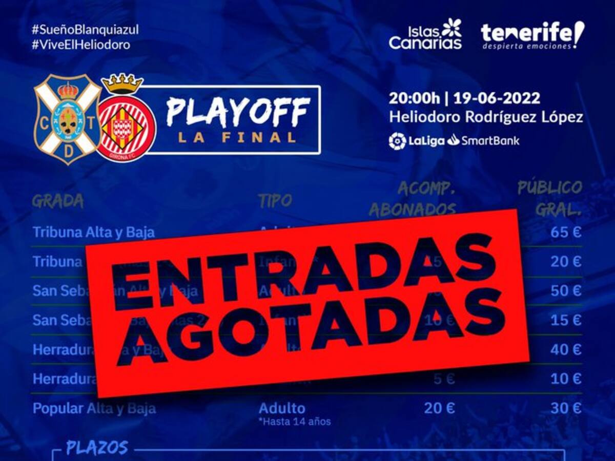 Agotadas las entradas para el CD Tenerife - Girona