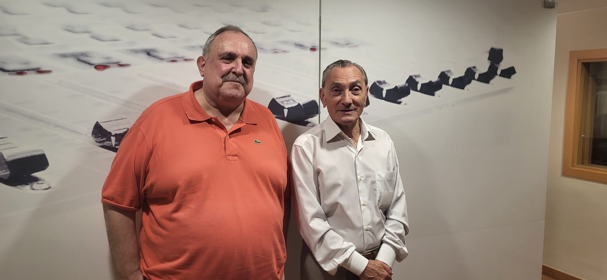 Jordi Grau i Josep Maria Amargant, a l'estudi de Ràdio Girona