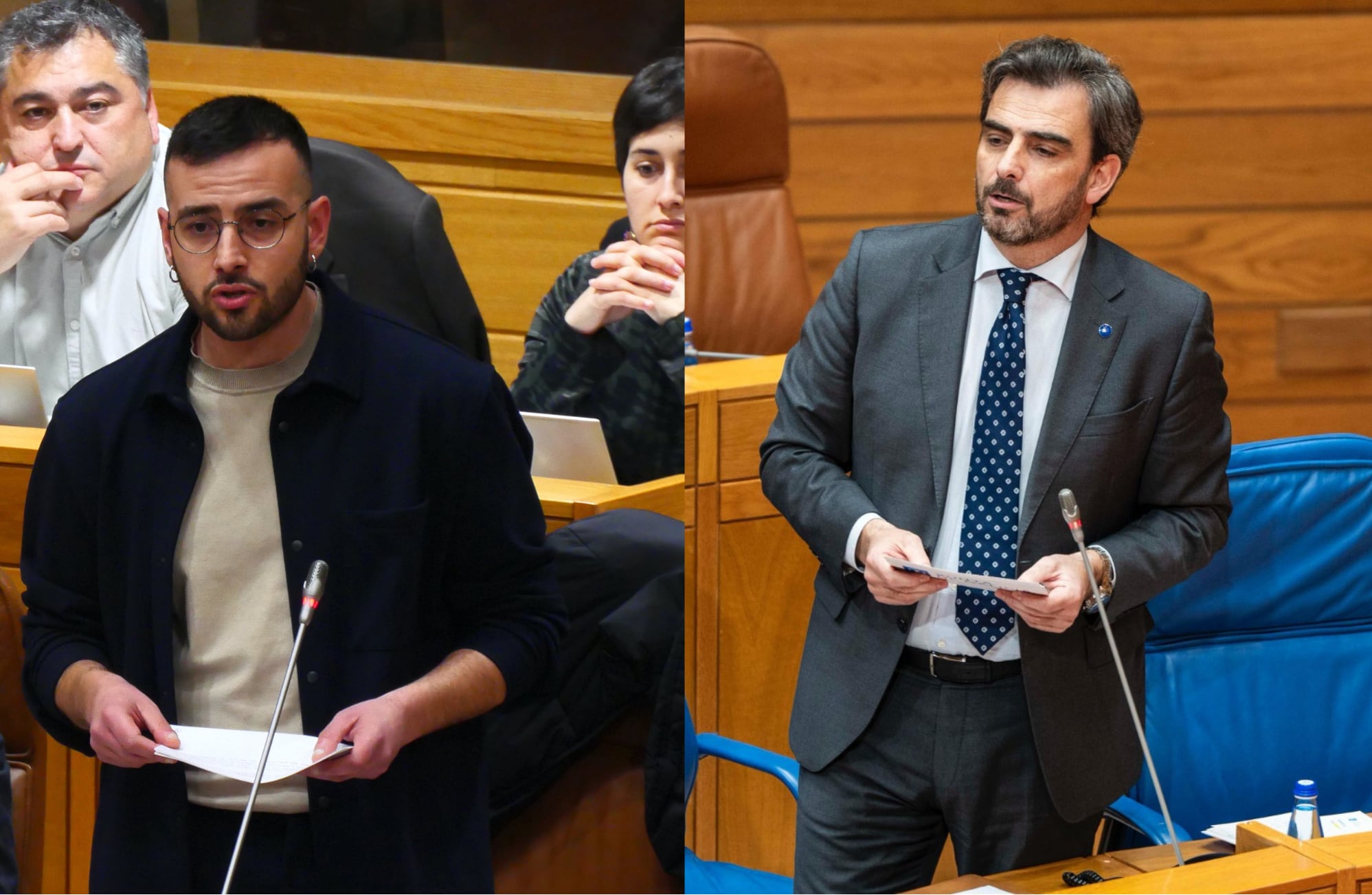 Brais Ruanova, diputado autonómico del BNG, y Diego Calvo, conselleiro de Presidencia de la Xunta de Galicia