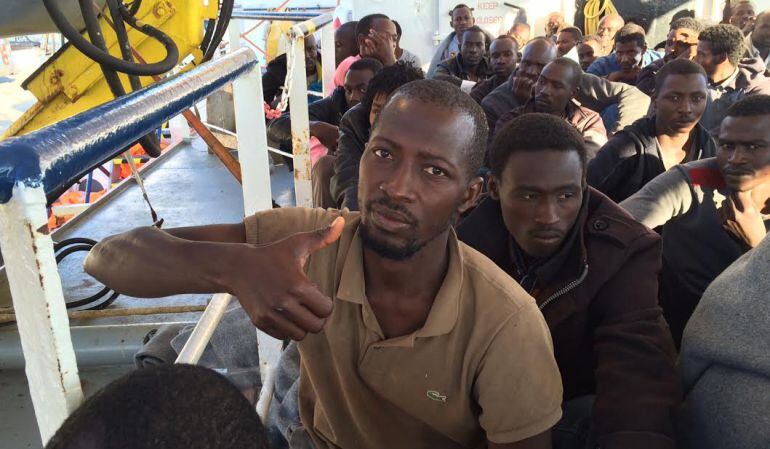 Condé Sekou es uno de los 321 rescatados por el 'Dignity I' de Médicos sin Fronteras.