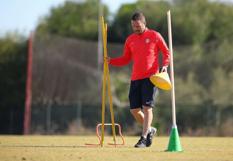 Tevenet durante un entrenamiento en Foncalent esta semana
