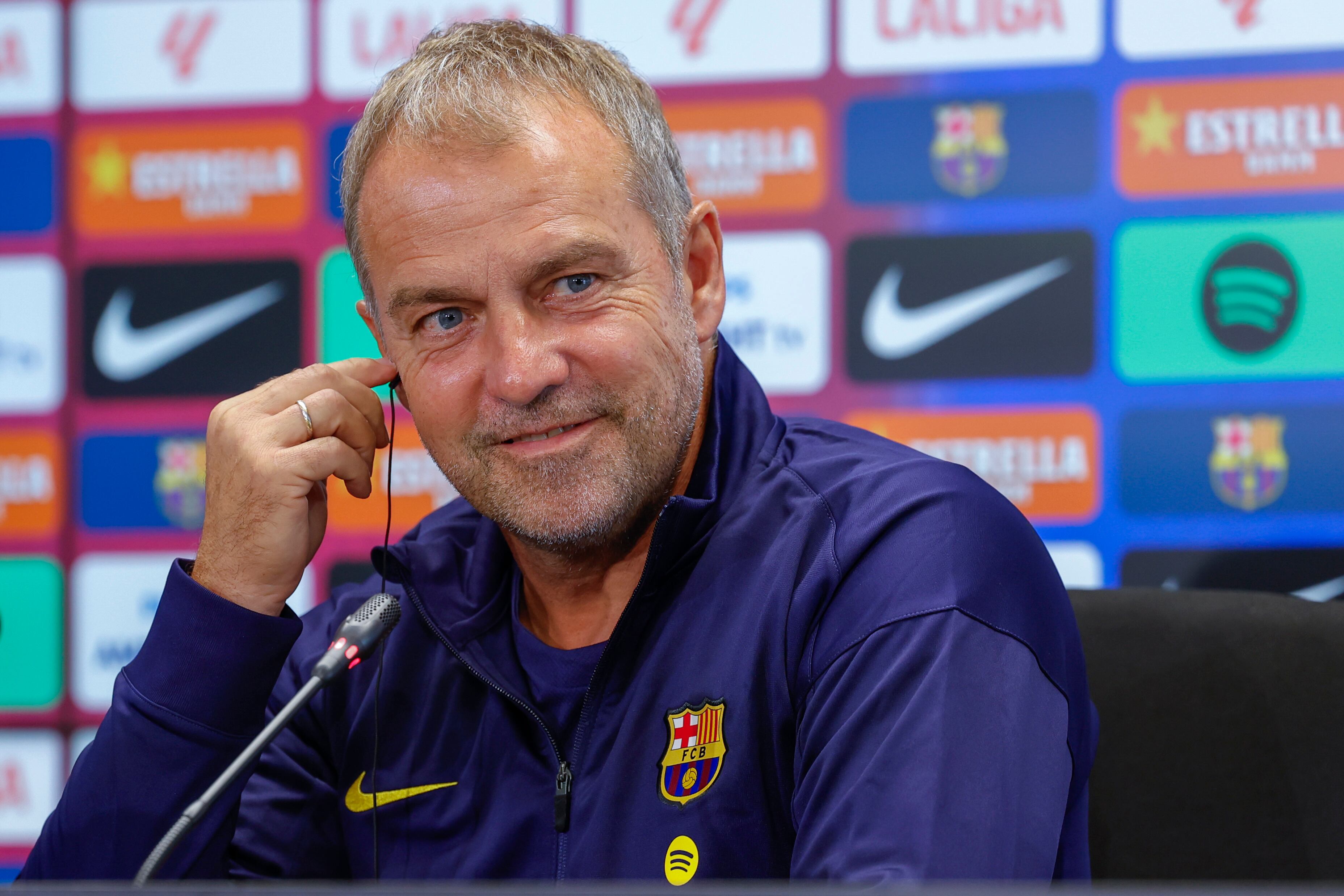 Hansi Flick, entrenador del Barça, en rueda de prensa