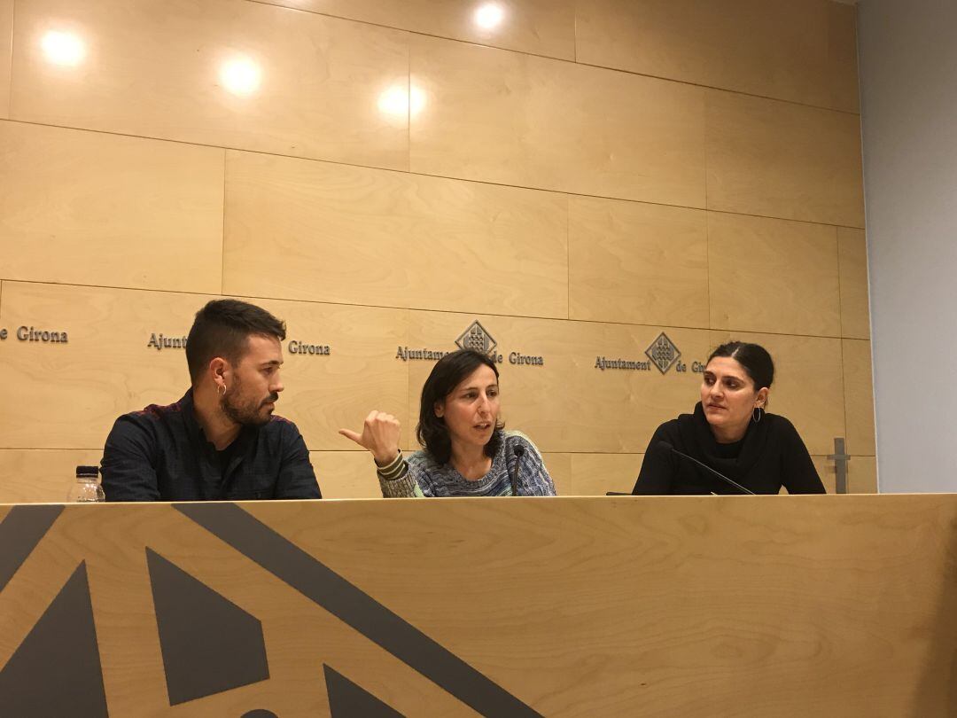 Compareixença conjunta de les portaveus de la CUP de Girona, Salt i Sarrià