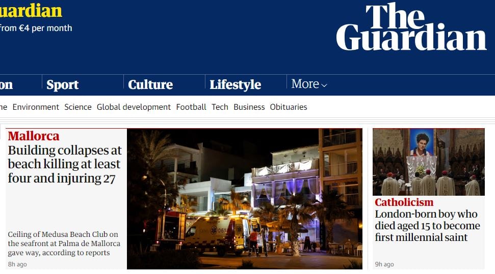 La tragedia en Mallorca, en &#039;The Guardian&#039;