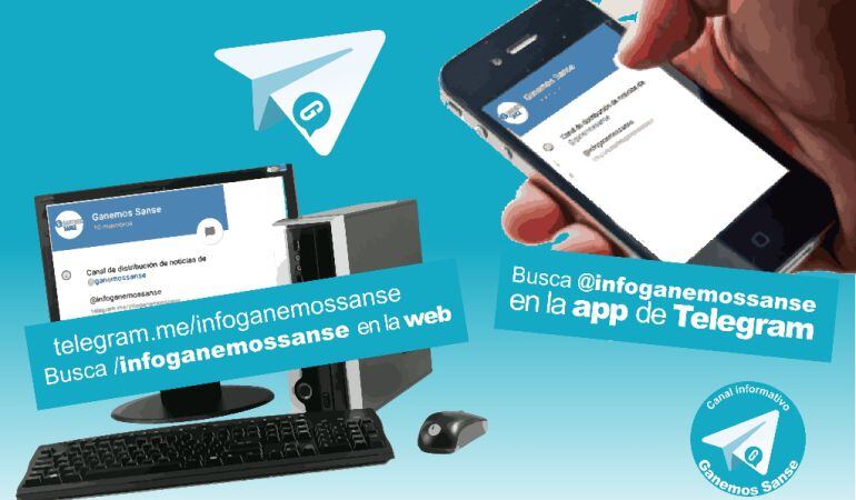 Ya no hay excusa para comunicarse instantáneamente con Ganemos Sanse, que pone a disposición de sus seguidores su Whatsapp y Telegram